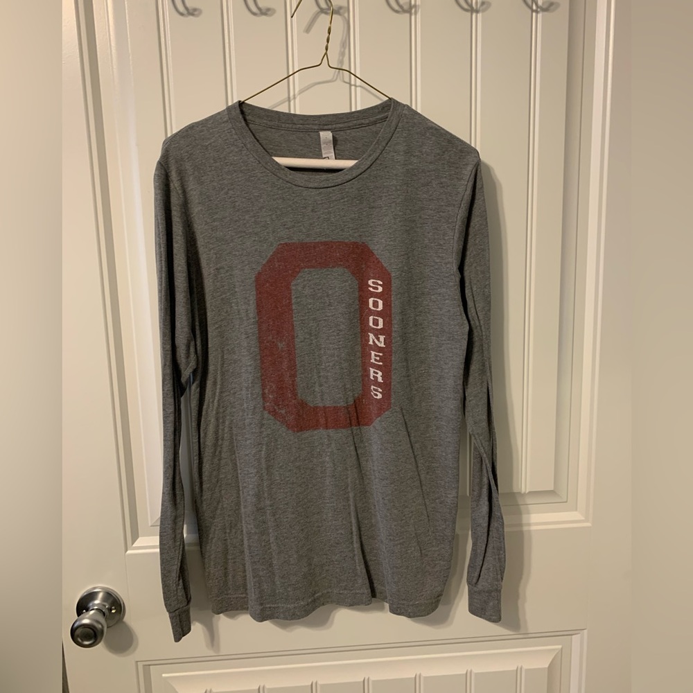 Oklahoma university grey long sleeve tshirt